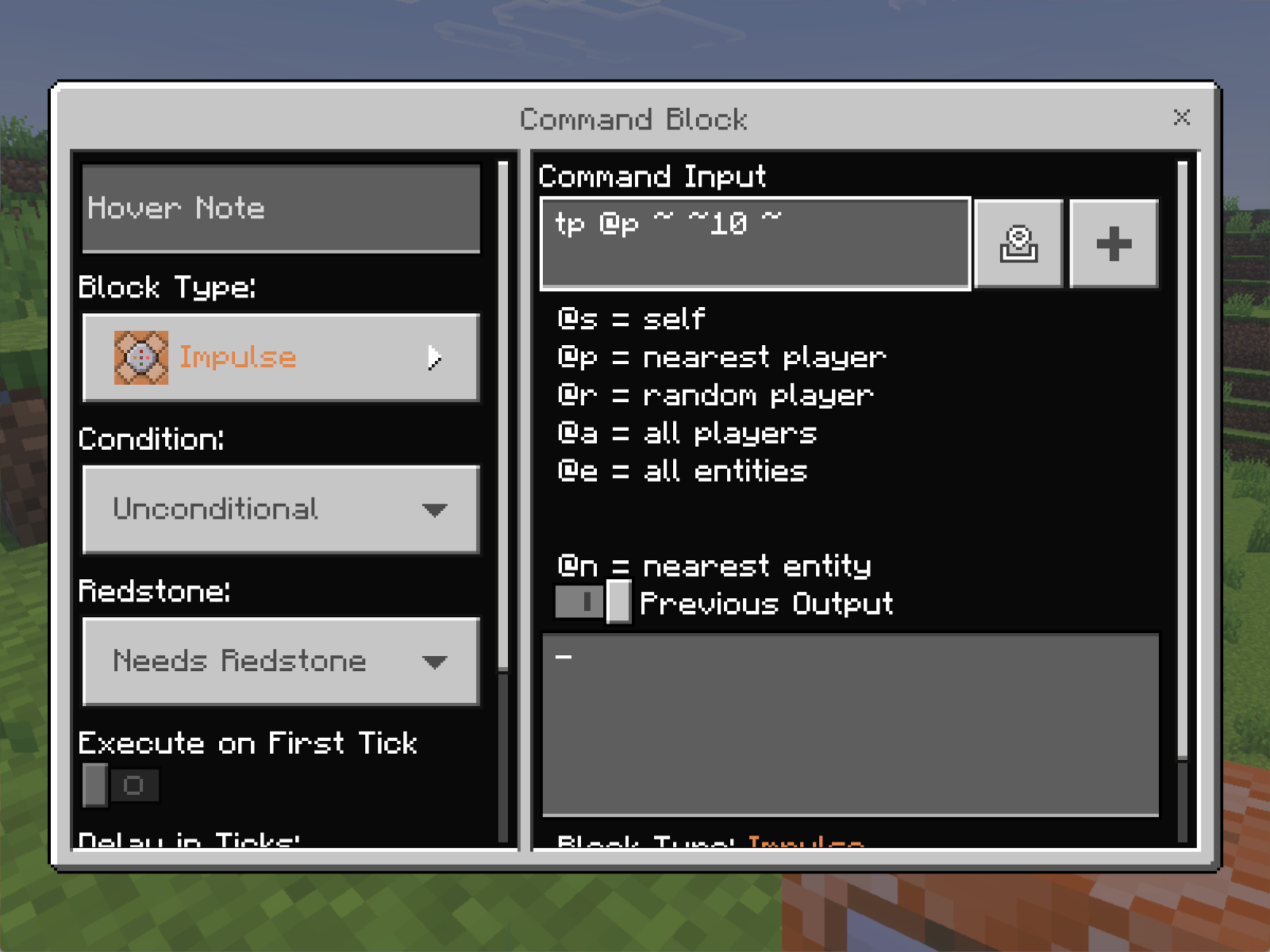 Command Block Interface