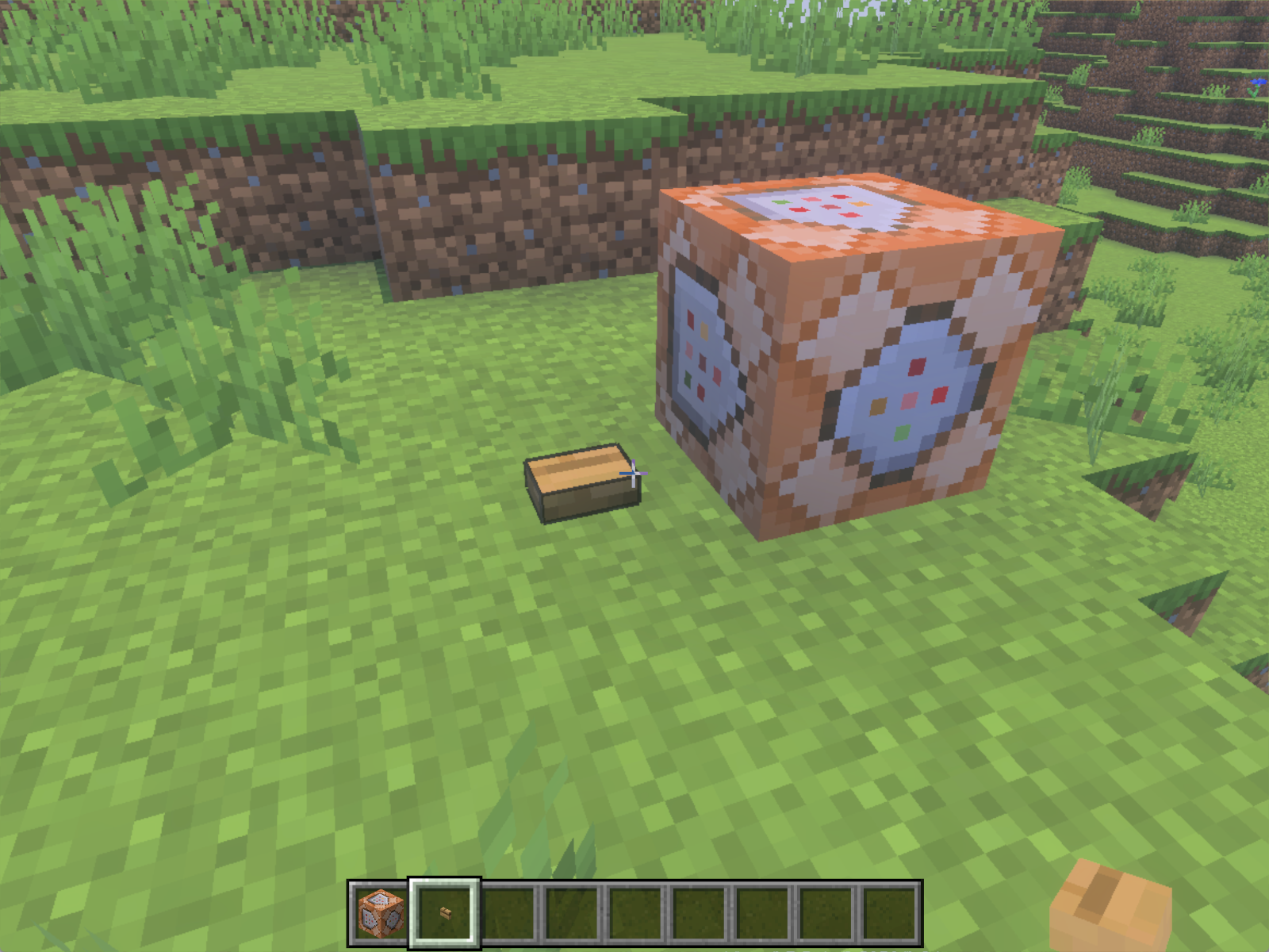 Teleporter setup with command block and button